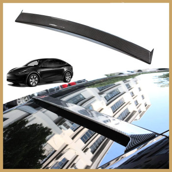 Aoskonology For Tesla Model Y Rear Spoiler Wings Abs For 2020-2022 Tesla Model Y Rear Trunk Spoiler Lip Tail Wing Rear Trunk Lid (Roof Spoiler, Carbon Fiber)