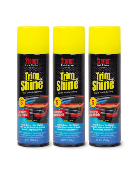 Stoner Car Care 91034-3Pk 12-Ounce Trim Shine Protectant Aerosol Restores Dull Or Faded Interior And Exterior Plastic Renew Bumpers, Running Boards, And More, Pack Of 3, Black