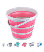 Craftend Collapsible Bucket 10L 26 Gallon Cleaning Bucket Mop Bucket Folding Foldable Portable Small Plastic Water Supplies For Outdoor Garden Camping Fishing Car Wash Space Saving Pink