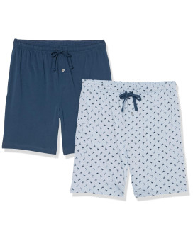 carkartEssentials Mens Cotton Pajama Shorts, Pack Of 2, Blueindigo, Flamingo, Medium