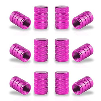 Singaro 12Pcs Tire Valve Stem Caps, Car Exterior Accessories, Aluminum Alloy Valve Cover General Purpose Cars, Trucks, Motorcycles And Bicycles (Purple)