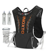 Inoxto Hydration Vest Backpack,Lightweight Insulated Pack With 1.5L Water Bladder Bag Daypack For Hiking Trail Running Cycling Race Marathon For Women Men Kids (Black Orange)