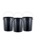 United Solutions 5 Gallon Bucket Heavy Duty Plastic Bucket Comfortable Handle Easy To Clean Perfect For On The Job Home Improvement Or Household Cleaning Black 3 Pack