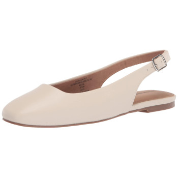 carkartEssentials Womens Square Toe Slingback Flat, Light Beige, 7