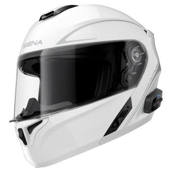 Sena Outrush R Bluetooth Modular Motorcycle Helmet With Intercom System (Gloss White, M)