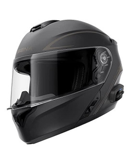 Sena Adult (2021) Outrush Bluetooth Modular Motorcycle Helmet With Intercom System Dot, Matte Black, Large Us