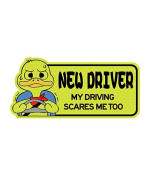 Biinfu Reflective New Driver Sticker, Student Driver Decal For Car, Vehicle Keep Distance Sign Bumper Funny Duck Sticker-Yellow