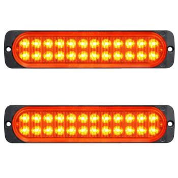 At-Haihan Pack Of 2 Aluminum Housing Amber Led Trailer Turn Signal Brake Parking Side Maker Lights 75 Inch, Dot Compliant Waterproof Surface Mount Lighting For Truck Tractor Jeep Rv