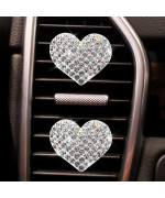 2 Pack Car Air Vent Clip Charms, Crystal Car Diffuser Vent Clip, Rhinestone Oil Diffuser Vent Clip, Car Fresheners For Women, Bling Car Accessories For Women - Stylish & Practical (Christmas Deer)