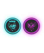 2Pcs Led Cup Holder Lights For Stitch,7 Colors Changing Usb Charging Mat Waterproof Cup Pad,Coaster Insert Led Interior Atmosphere Lamps (Ch-Stitch)