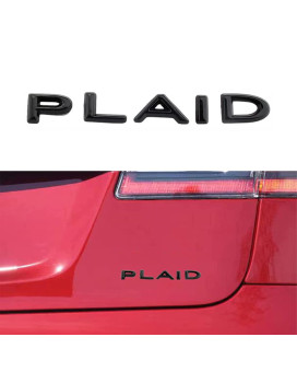 Yhcdsea Model 3 Y Automotive 3D Plaid Badge Sticker Mark Car Emblem Plaid Badge Decor Compatible For Tesla Model 3 Y X S (Glossy Black)