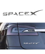 Yhcdsea Spacex Automotive 3D Plaid Badge Sticker Mark Car Emblem Plaid Badge Decor Compatible For Tesla Model 3 Y X S Accessories (Spacex-Silver)