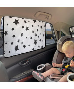 Econour Magnetic Car Shades For Side Windows Baby Car Window Shade For Baby With Heat, Glare Uv Protection Rear Window Sunshade For Car Baby Car Travel Accessories - 2 Piece (26X19 Inches)