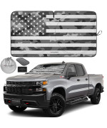 Autoamerics 1-Piece Windshield Sun Shade Gray Camo American Flag Usa Design - Foldable Car Front Window Sunshade For Most Sedans Suv Truck - Blocks Max Uv Rays And Keeps Your Vehicle Cool - Large