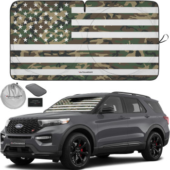 Autoamerics 1-Piece Windshield Sun Shade Erdl Camo American Flag Usa Design - Foldable Car Front Window Sunshade For Most Sedans Suv Truck - Blocks Max Uv Rays And Keeps Your Vehicle Cool - Medium