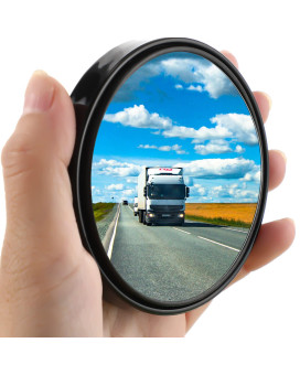 4 Pieces Blind Spot Mirrors Car Rear View Mirrors Wide View Angle Mirror Round Hd Glass Convex Mirror Adjustable With Frame For Cars Suv Trucks Mirror Accessories (3 Inch)