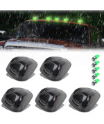 Glofe 5X Black Smoke Lens Cab Roof Marker Running Lamps Wgreen Led Lights Compatible With Ford F150 F250 F350 F450 F550 F650 F750 E150 E250 E350 E450 1999-2016 Super Duty Pickup Trucks