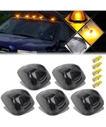 Glofe 5X Black Smoke Lens Cab Roof Marker Running Lamps Wamber Yellow Led Lights Compatible With Ford F150 F250 F350 F450 F550 F650 F750 E150 E250 E350 E450 1999-2016 Super Duty Pickup Trucks