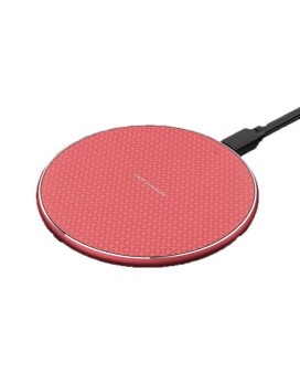 Universal 10W Wireless Fast Charging Pad (All Mobile Devices) Compatible With Iphoneandroidapplesamsung Models + More (Red)