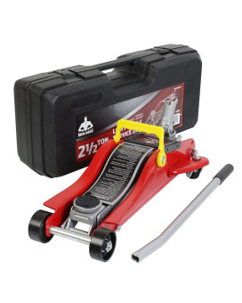 Jackboss Torin Hydraulic Low Profile Floor Jack 2.5 Ton (5,000 Lb) Capacity Trolley Jack With Quick Lift Pump And Portable Storage Case, Red, T825010