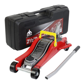 Jackboss Torin Hydraulic Low Profile Floor Jack 2.5 Ton (5,000 Lb) Capacity Trolley Jack With Quick Lift Pump And Portable Storage Case, Red, T825010