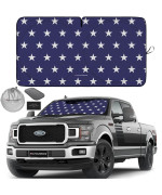 Autoamerics 1-Piece Windshield Sun Shade American Stars Flag Usa Patriotic Design - Foldable Car Front Window Sunshade For Sedans Suv Truck - Blocks Max Uv Rays And Keeps Your Vehicle Cool - X-Large