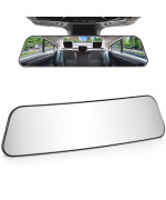 Joytutus 12 Inch Panoramic Rearview Mirror, Interior Clip-On Wide Angle Convex Universal Rear View Mirror To Reduce Blind Spot Effectively For More Car Suv Trucks -Clear