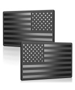 2 Pack Car American Flag Sticker, Black 3D Us Decal For Vehicles, 5X 3 Small Usa Bumper Emblem Sticker Compatible With Jeep, Trucks, Rv, Suv And More (One Left And One Right)