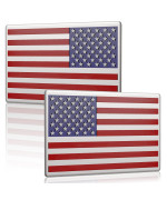 2 Pack American Flag Sticker, 3D Car Military Patriotic Emblem Decal, Color 5X 3 Small Bumper Us Stickers Decal Compatible With With Jeep, Trucks, Rv, Suv And More (One Left And One Right)