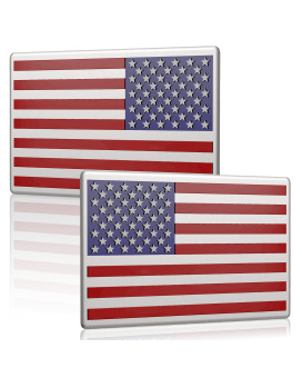 2 Pack American Flag Sticker, 3D Car Military Patriotic Emblem Decal, Color 5X 3 Small Bumper Us Stickers Decal Compatible With With Jeep, Trucks, Rv, Suv And More (One Left And One Right)