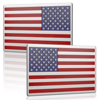 2 Pack American Flag Sticker, 3D Car Military Patriotic Emblem Decal, Color 5X 3 Small Bumper Us Stickers Decal Compatible With With Jeep, Trucks, Rv, Suv And More (One Left And One Right)