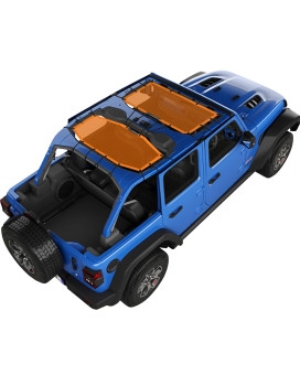 Alien Sunshade Jeep Wrangler Sunshade Jlu (2018 - Current) - Front Rear Jeep Jl Sunshade - Jeep Bikini Top For Sport, Sport S, Sahara, Rubicon (Orange) - Alien Jeep Wrangler Accessories