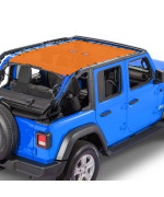 Alien Sunshade Jeep Wrangler Jlu (2018 - Current) - Full Length Mesh Sun Shade For Jeep Jl Unlimited - Blocks Uv, Wind, Noise - Bikini Jlkini Top Cover For Sport, Sport S, Sahara, Rubicon (Orange)