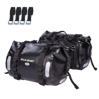 Wild Heart Waterproof Bag Motorcycle Saddlebag 40L Tank Bag Motor Side Bag (Black)