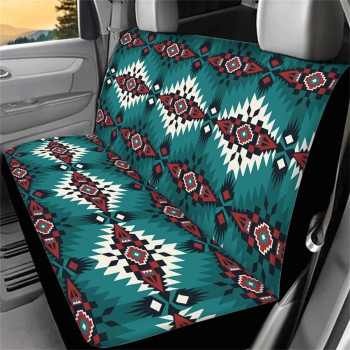 Wellflyhom Aztec Truck Bench Seat Covers Backseat Cover Geometric Southwest Tribal Saddle Blanket Seat Covers For Trucks Cars Suv Rear Seat Cover Split Bench Universal Fit Green