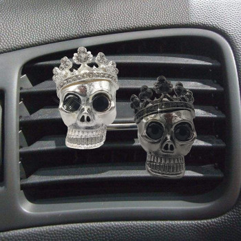 Car Air Vent Accessories, Skull Automotive Interior Decoration,Outlet Freshener Perfume Clip,Office Home Aromatherapy Decor Gifts For Menwomen (2Pcs)