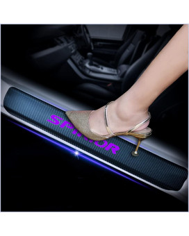 Kaiweiqin 4Pcs Car Door Sill Scuff Plate Cover For Honda Spirior Welcome Pedal Protection Car Carbon Fiber Sticker Threshold Door Entry Guard Decorative Purple