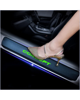 Kaiweiqin 4Pcs Car Door Sill Scuff Plate Cover For Honda Concept Welcome Pedal Protection Car Carbon Fiber Sticker Threshold Door Entry Guard Decorative Green