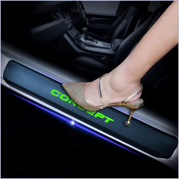 Kaiweiqin 4Pcs Car Door Sill Scuff Plate Cover For Honda Concept Welcome Pedal Protection Car Carbon Fiber Sticker Threshold Door Entry Guard Decorative Green