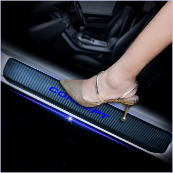 Kaiweiqin 4Pcs Car Door Sill Scuff Plate Cover For Honda Concept Welcome Pedal Protection Car Carbon Fiber Sticker Threshold Door Entry Guard Decorative Blue