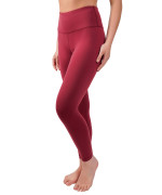 90 Degree By Reflex Ankle Length High Waist Power Flex Leggings - 78 Tummy Control Yoga Pants - Burnt Raspberry - Xs