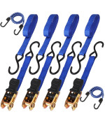 Horusdy Ratchet Straps, 2,200 Lb Break Strength, 4-Pack 15Ft Ratchet Tie Down Straps Set For Motorcycle Straps Tie Downs, Appliances, Lawn Equipment, Cargo Straps For Trucks