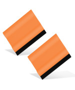 Ehdis Small Rubber Squeegee 3 Block Squeegee For Car Window Windshield,Film,Stickers,Decals And Vinyl Applicator,Kitchens, Glass, Shower,Counter Cleaning Tool, Pack Of 2-Orange