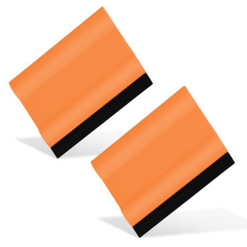 Ehdis Small Rubber Squeegee 3 Block Squeegee For Car Window Windshield,Film,Stickers,Decals And Vinyl Applicator,Kitchens, Glass, Shower,Counter Cleaning Tool, Pack Of 2-Orange