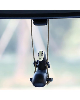 Anime Car Accessories Of No Face Man Car Pendant Hanging Swing, For Car Rear View Mirror Accessories, Home Gardening Hanging Micro Landscape Office Decor Birthday Gift Romantic Gift For Boyfriend