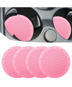 Car Cup Holder Coaster, 4 Pack 275 Inch Diameter Pvc Non-Slip Universal Insert Coaster, Durable, Suitable For Most Car Interior, Car Accessory For Women Men Pink