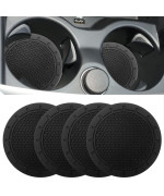 Car Cup Holder Coaster, 4 Pack 275 Inch Diameter Pvc Non-Slip Universal Insert Coaster, Durable, Suitable For Most Car Interior, Car Accessory For Women Men Black