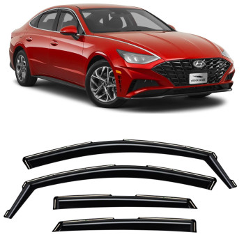 Voron Glass In-Channel Extra Durable Rain Guards For Hyundai Sonata 2020-2023, Window Deflectors, Vent Window Visors, 4 Pieces - 220226