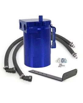 Rulline Universal 350Ml Reservoir Tank Oil Catch Can Tank 0046 Aluminum Polish Baffled Reservoir With Bracket Blue