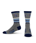 For Bare Feet Mens Nfl Tennessee Titans 5 Star Crew Sock Marble Grey Large